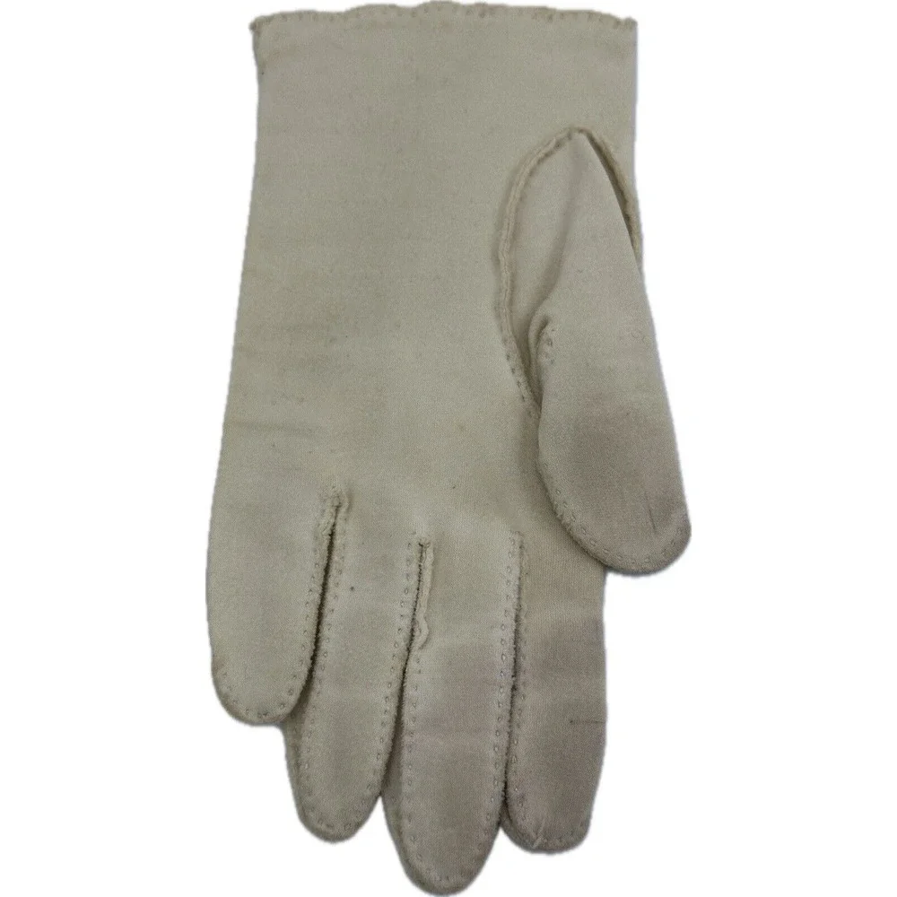 Vtg‎ Crescendoe Ladies Cream Dress Gloves Sz 6.5 Costume Women's Core Off White